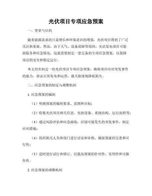 光伏项目专项应急预案