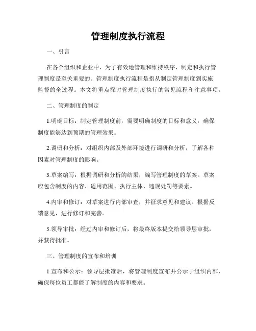 管理制度执行流程