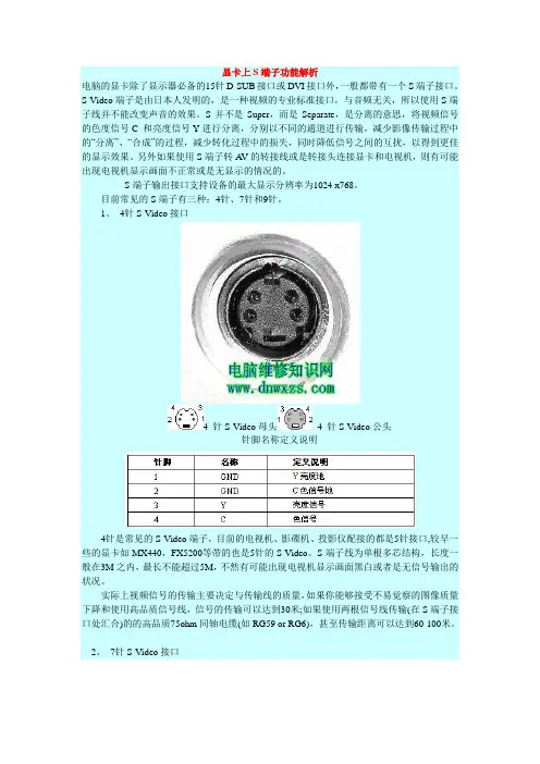 显卡上S端子功能解析