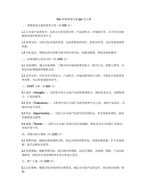 hbn营销策划方案ppt怎么做