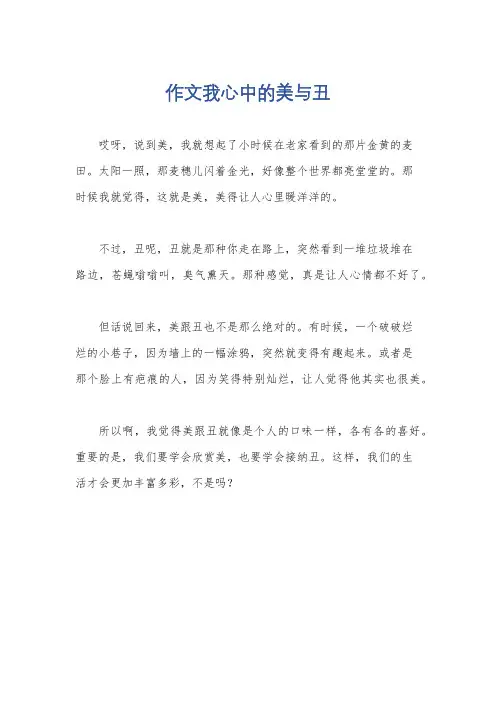 作文我心中的美与丑