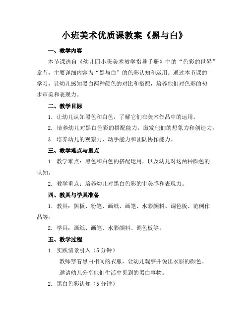 小班美术优质课教案《黑与白》