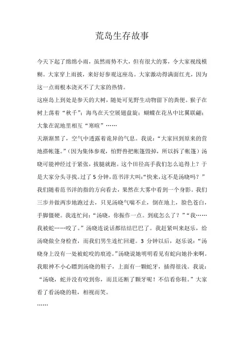 六年级想象荒岛生存故事