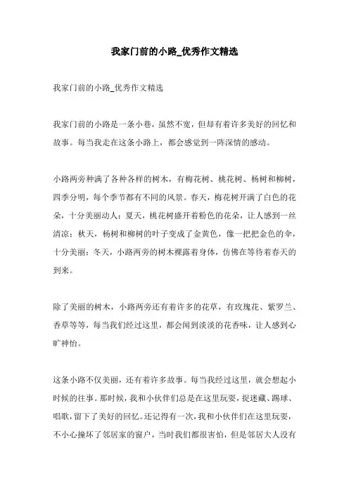 我家门前的小路优秀作文精选