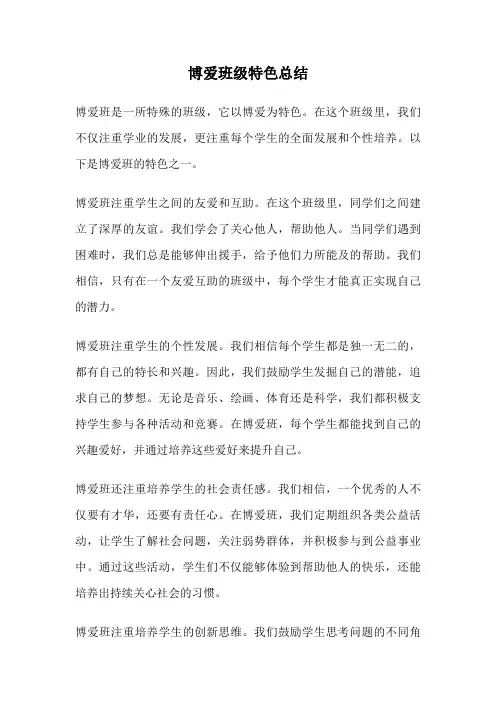 博爱班级特色总结
