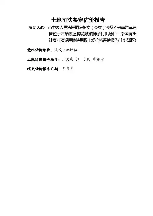 土地司法鉴定估价报告