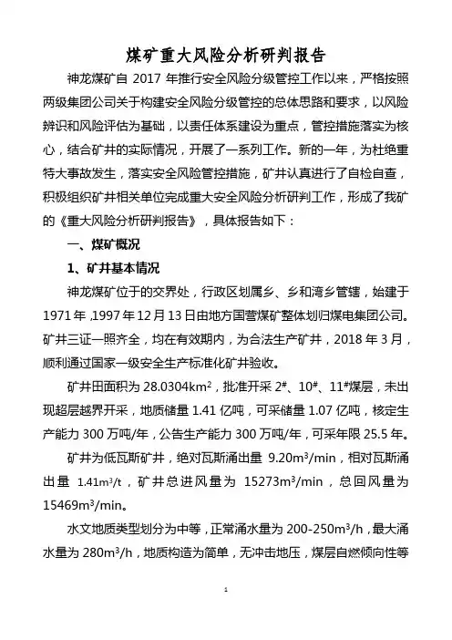 煤矿重大风险分析研判报告