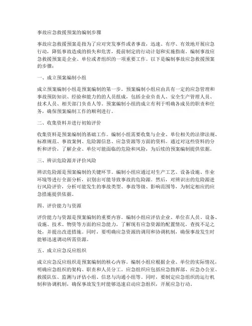编制事故应急救援预案的步骤