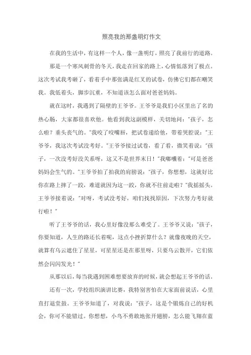 照亮我的那盏明灯作文