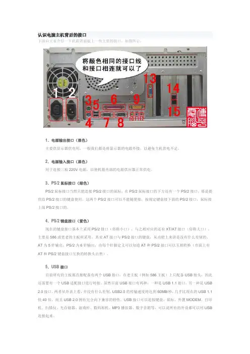 认识电脑主机背后的接口
