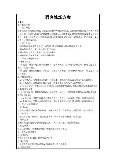 固废堆场方案