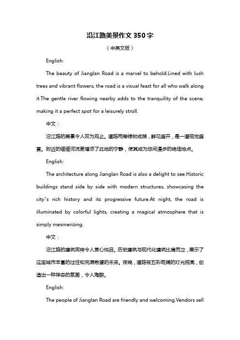 沿江路美景作文350字
