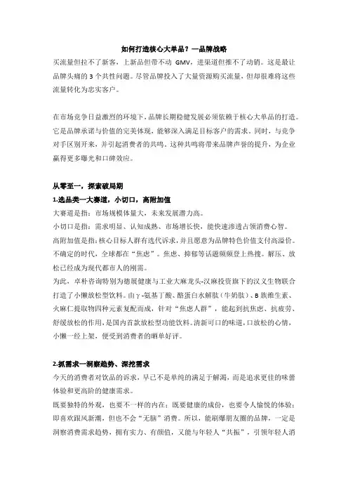 如何打造核心大单品？—品牌战略
