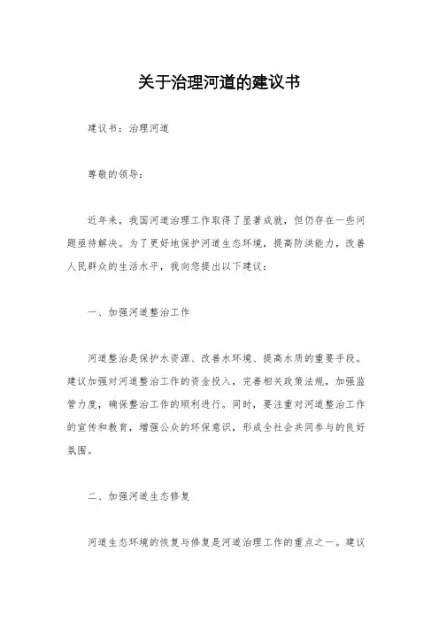 关于治理河道的建议书