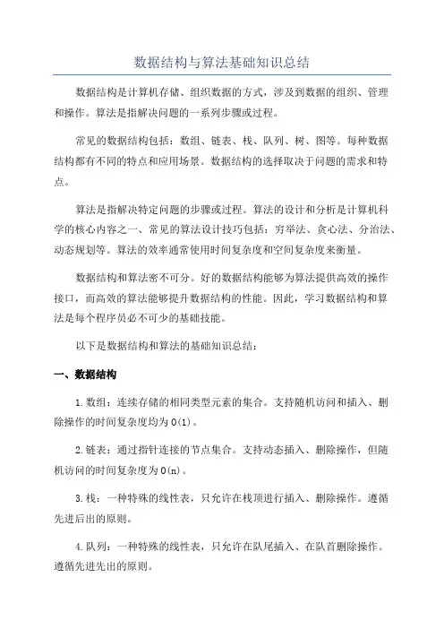 数据结构与算法基础知识总结