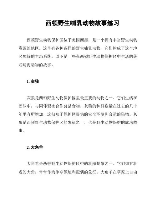 西顿野生哺乳动物故事练习