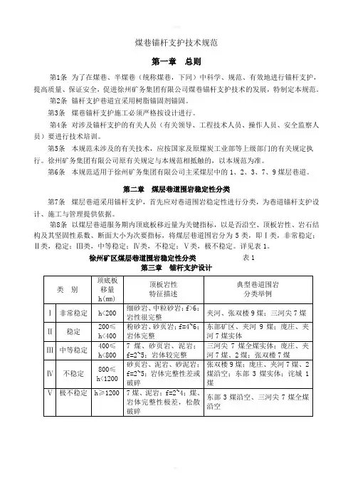 锚杆支护技术规范