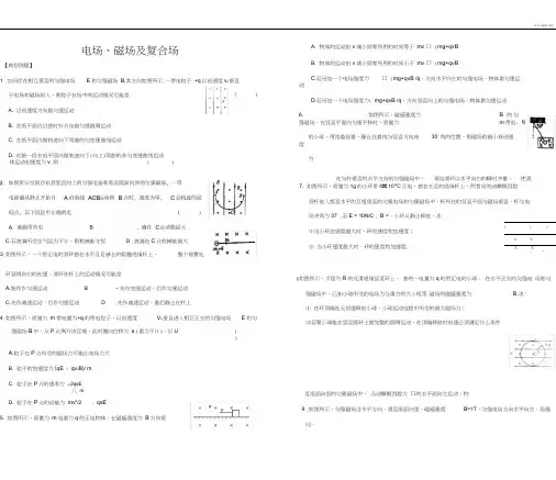 高中物理专题：电场磁场与复合场