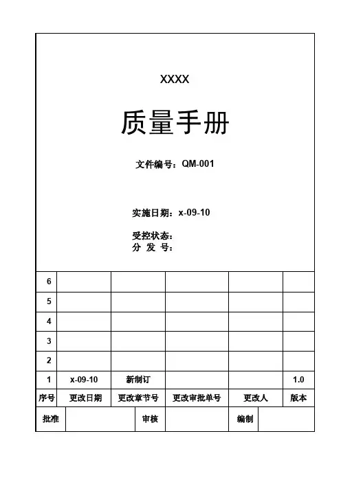 机械加工公司质量手册