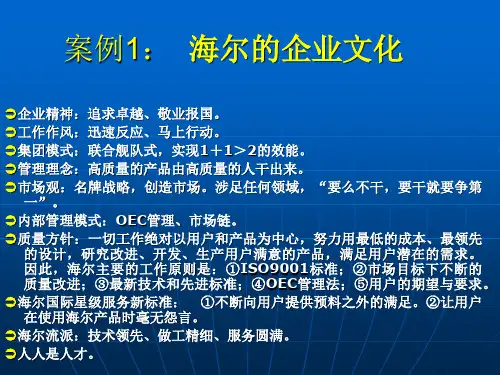 案例1：  海尔的企业文化