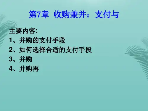 【全版】湘潭大学资本运营收购兼并推荐PPT