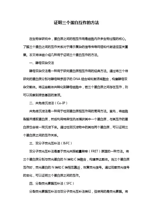 证明三个蛋白互作的方法