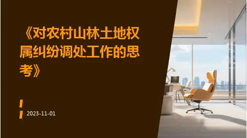 对农村山林土地权属纠纷调处工作的思考