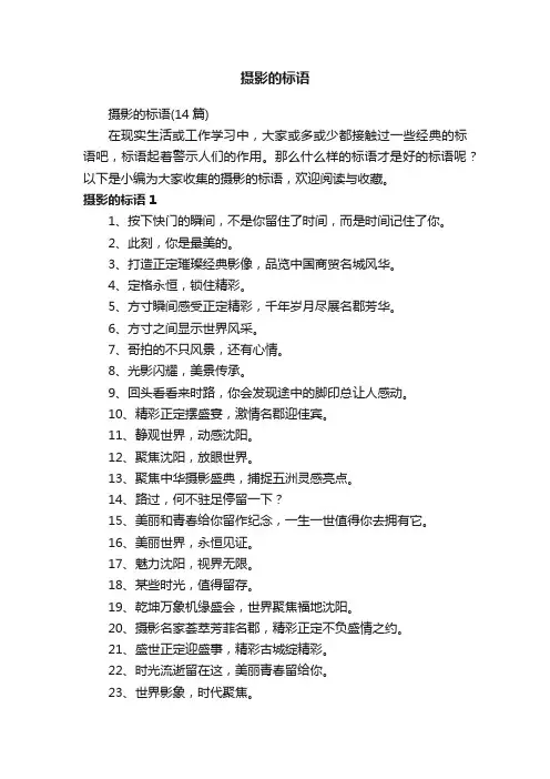 摄影的标语