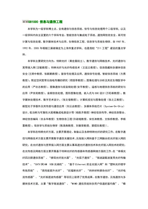 上海大学通信学院导师详情