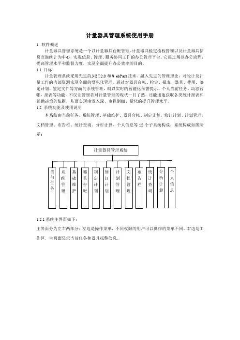 计量器具管理系统使用手册