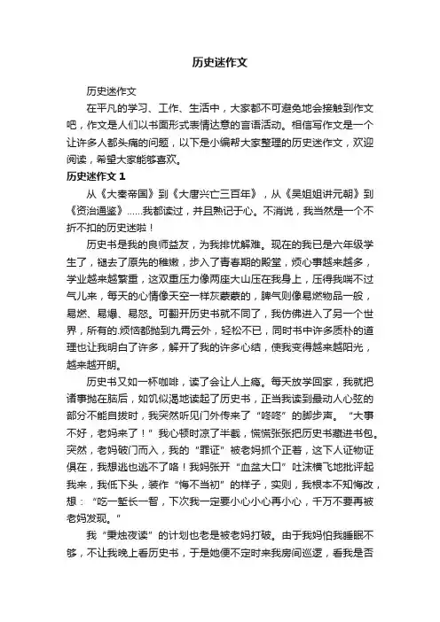 历史迷作文