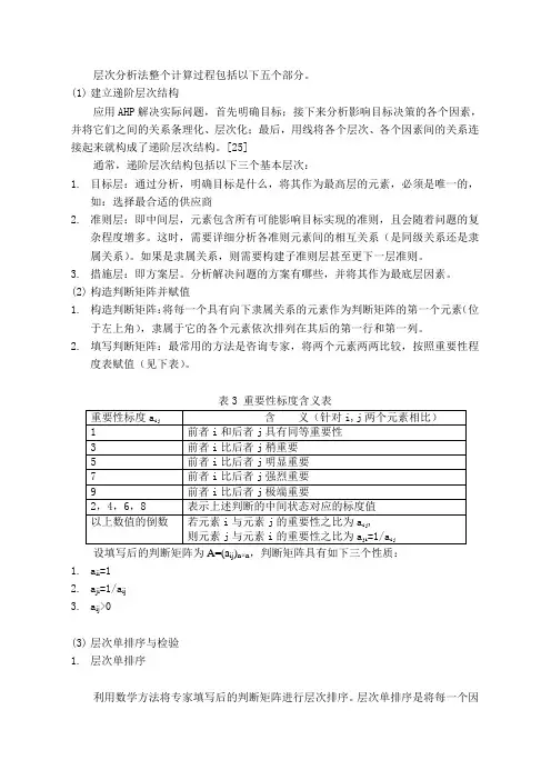 层次分析法步骤介绍