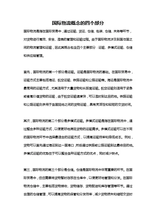 国际物流概念的四个部分