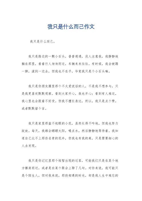 我只是什么而己作文