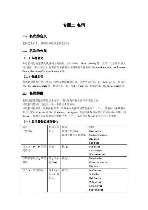 小升初英语语法—名词