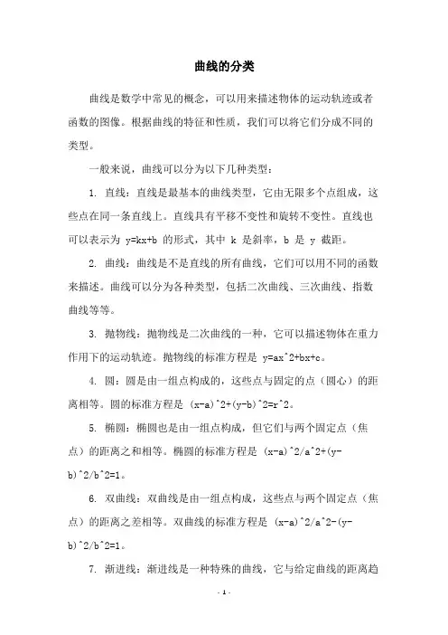 曲线的分类