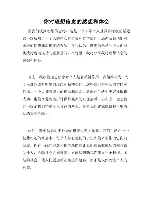 你对理想信念的感想和体会