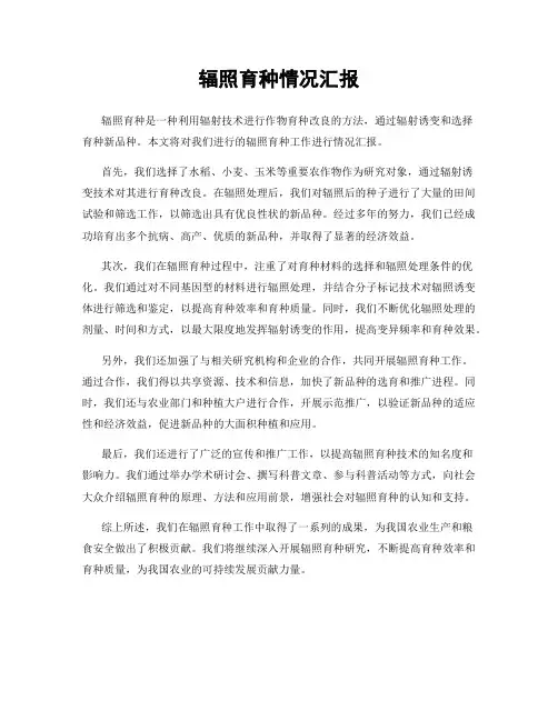 辐照育种情况汇报