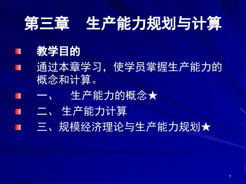 精选生产管理第三章生产能力规划与计算