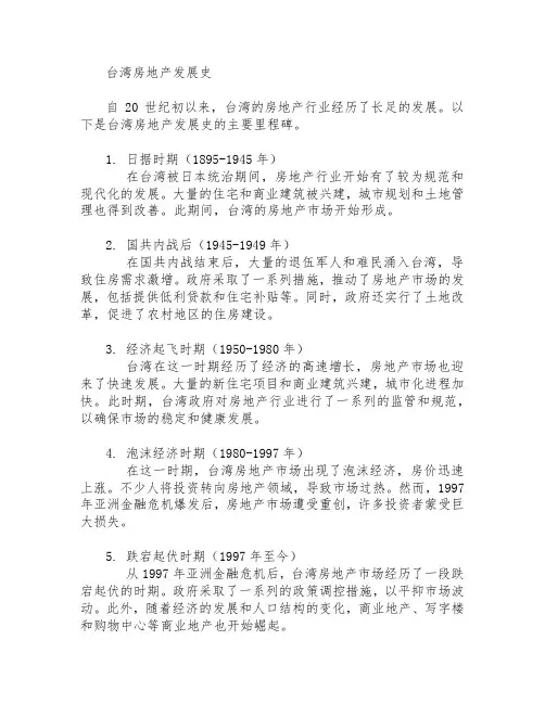 台湾房地产发展史