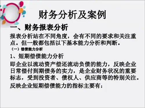 《财务分析及案例》PPT课件