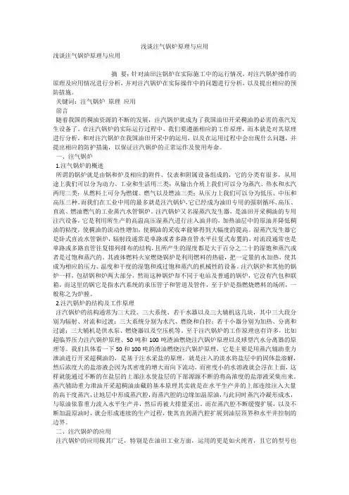浅谈注气锅炉原理与应用 