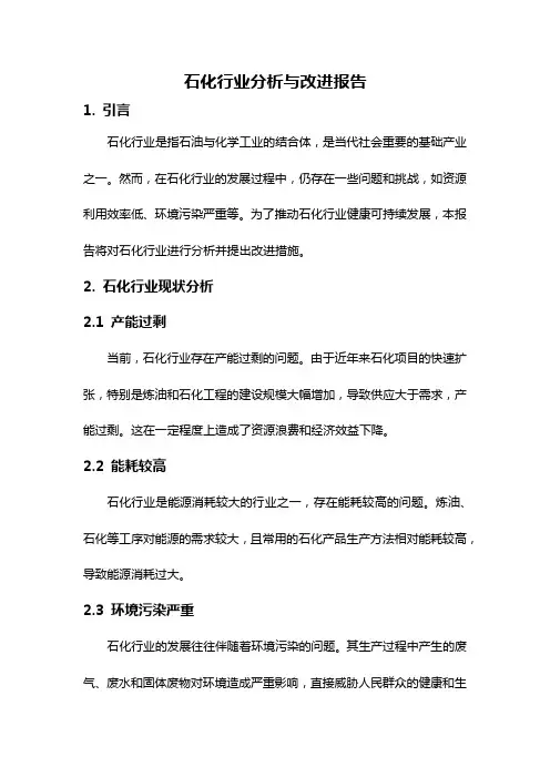 石化行业分析与改进报告