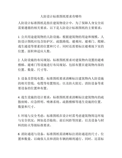 人防设计标准图纸要求有哪些