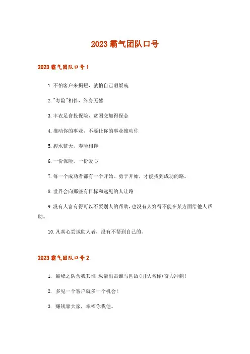 2023霸气团队口号_2