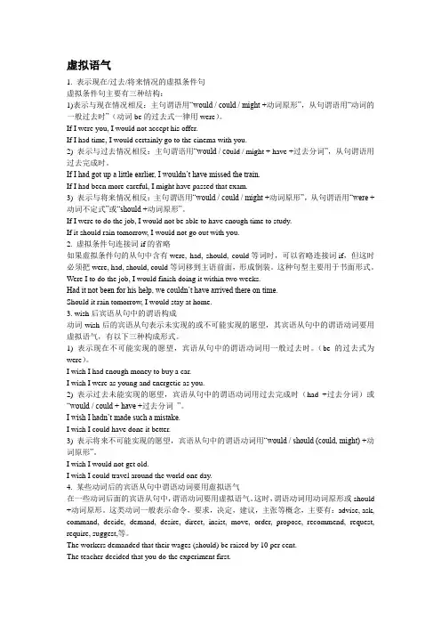 英语语法  虚拟语气知识点