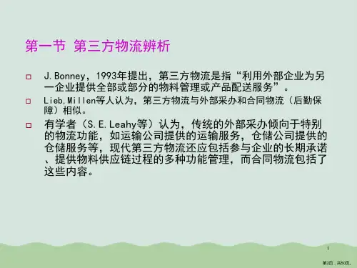 三方物流及其运作模式与特点课件