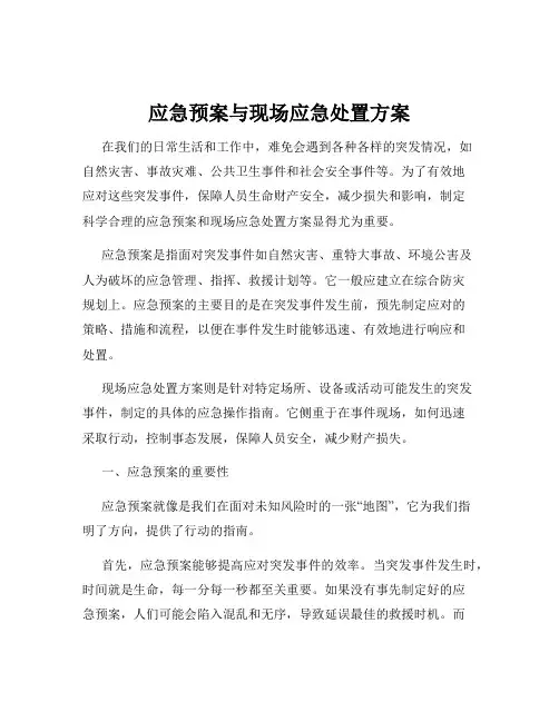 应急预案与现场应急处置方案