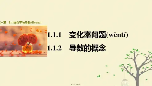 高中数学第一章导数及其应用1.1.1变化率问题1.1.2导数的概念课件新人教A版选修22072113