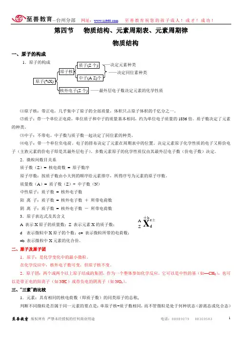 12.5、物质结构、元素周期表、律教师讲义